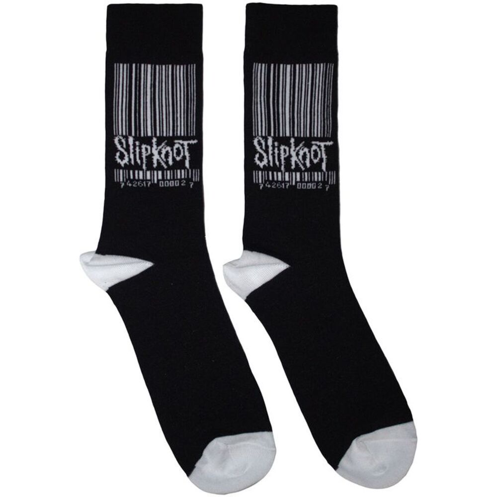 Slipknot Unisex Adult Stretched Barcode Logo Socks / Black/White